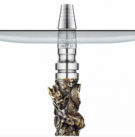 Кальян Honey Sigh Mini Exclusive (Dragon&Tiger, 32 см, 13 мм, Шахта, Мундштук, Колба, Нержавеющая сталь, Нет)